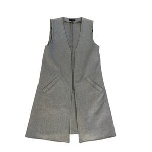 Halogen long Open Front Vest Gray One Size Womens great layering piece